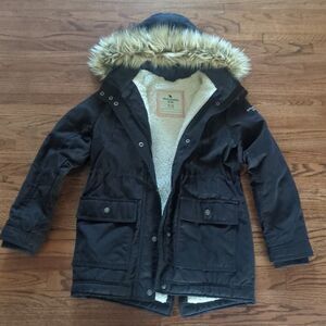 Abercrombie kids Navy blue kids parka winter coat size 11/12